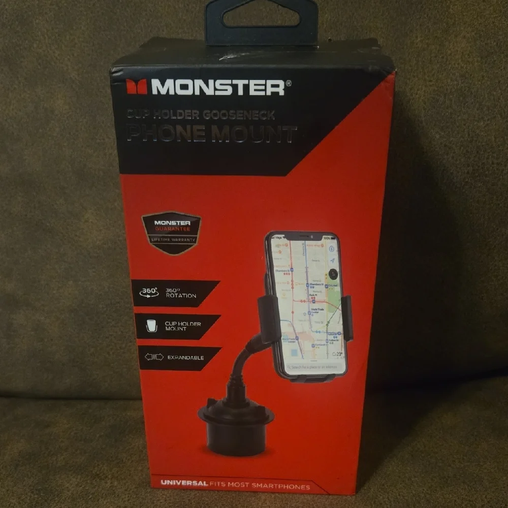 Universal Black Cup Holder Gooseneck Phone Mount